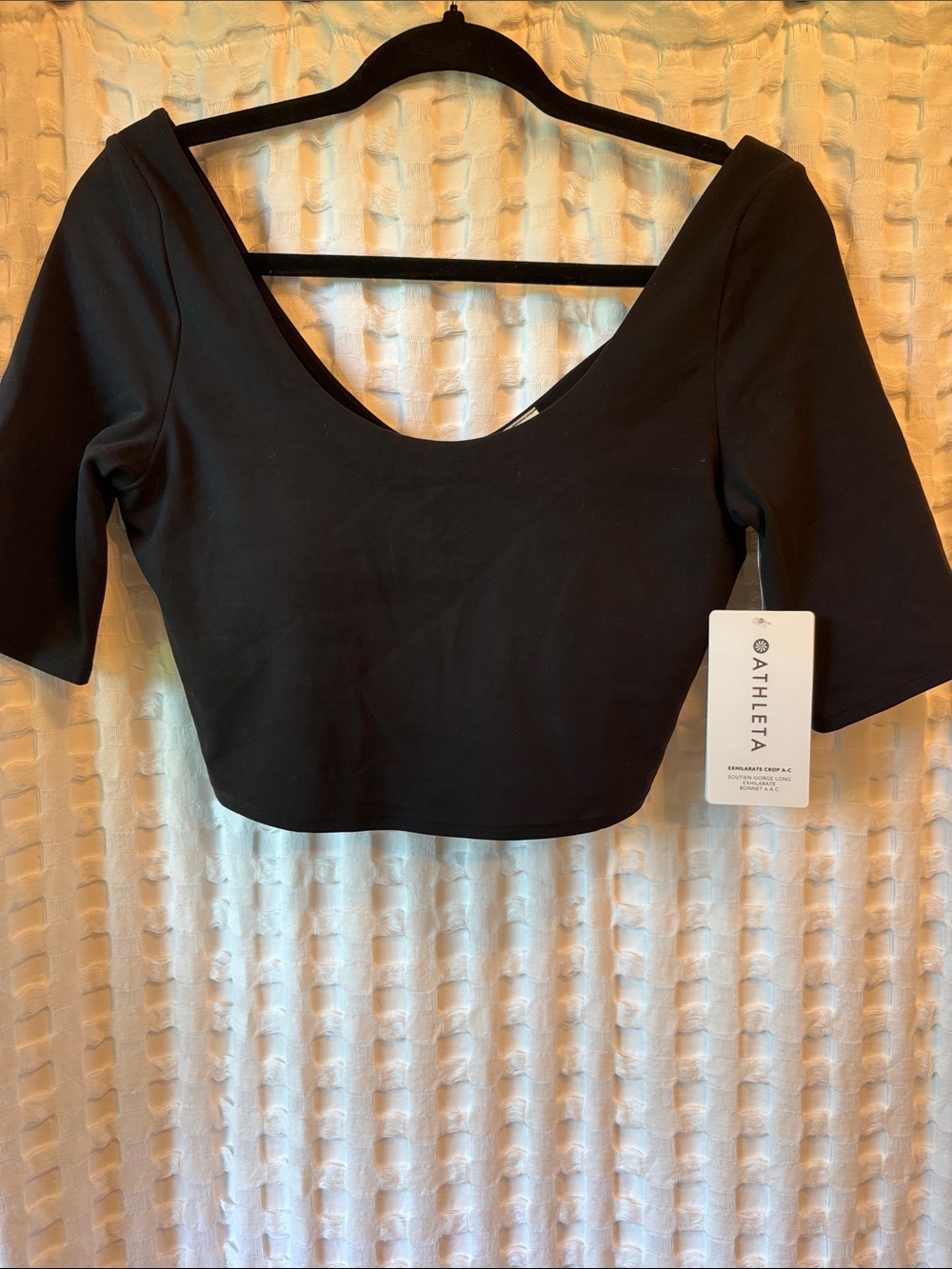 Athleta Black Scoop-Back Crop Top